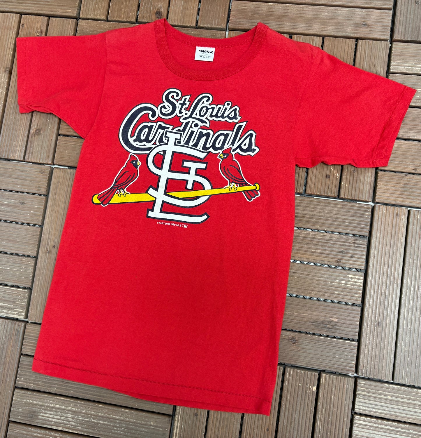 St. Louis Cardinals Graphic Tee | Size Medium | Vintage 1980s MLB Baseball Red T-Shirt |