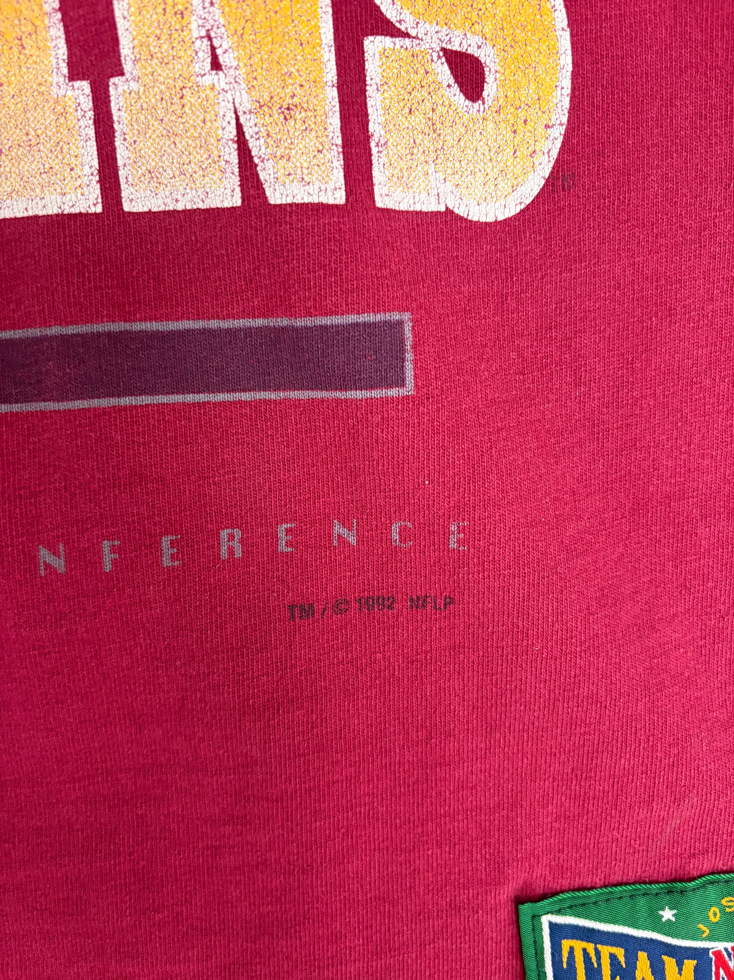 Washington Redskins Graphic Tee | Size Large | Vintage 1990s NFL Football Red T-Shirt |