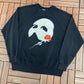 Phantom of the Opera Graphic Crewneck | Size X-Large | Vintage 1980s Musical Theatre Black Sweater |