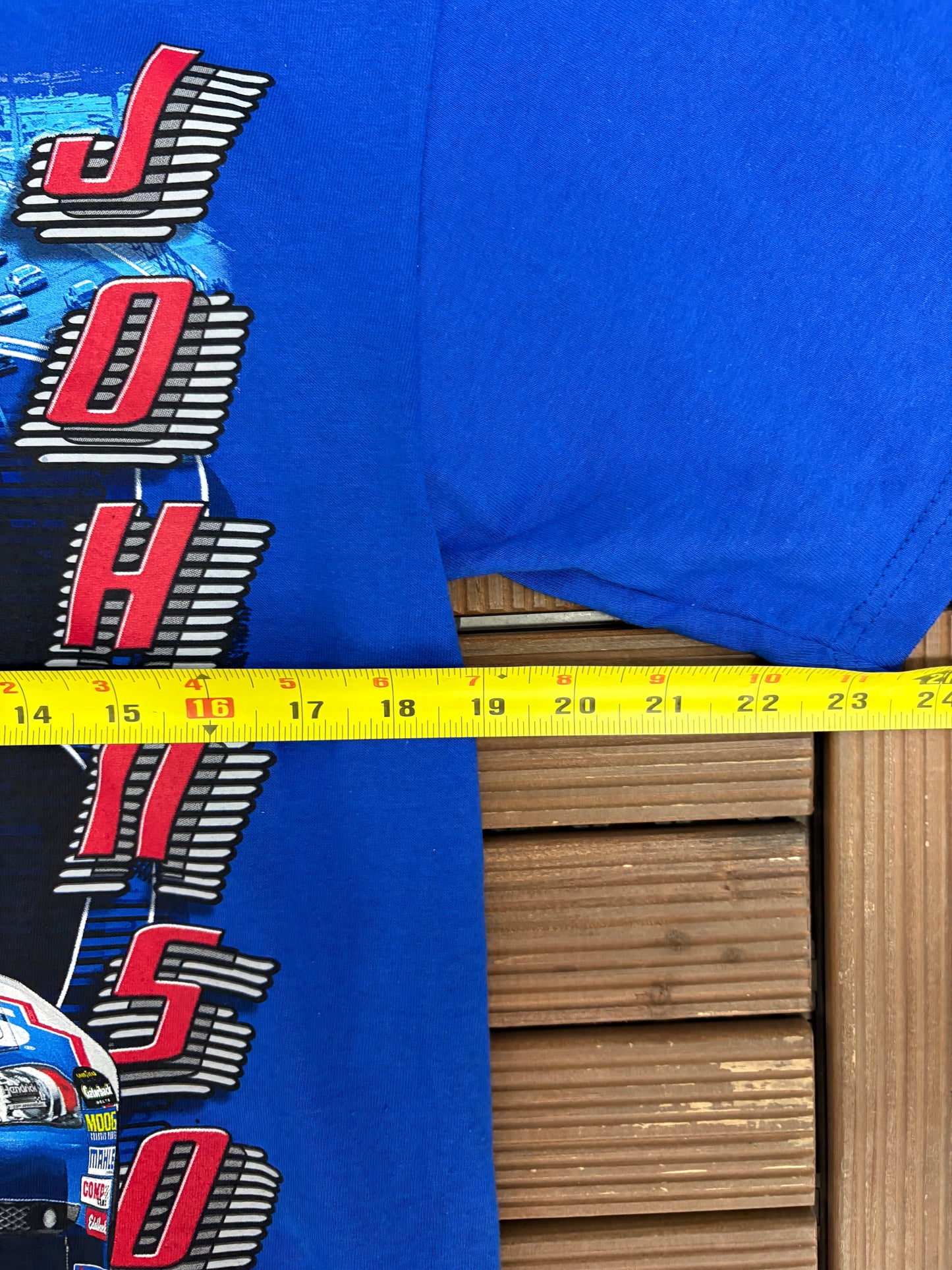 Jimmie Johnson NASCAR Lowe's Racing Graphic Tee | Size Medium | Vintage 2000s NASCAR Racing Blue T-Shirt |