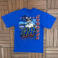 Jimmie Johnson NASCAR Lowe's Racing Graphic Tee | Size Medium | Vintage 2000s NASCAR Racing Blue T-Shirt |