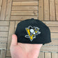 Pittsburgh Penguins Embroidered Graphic Hat | Size Small/Medium | Vintage 2000s CCM NHL Hockey Black Cap |
