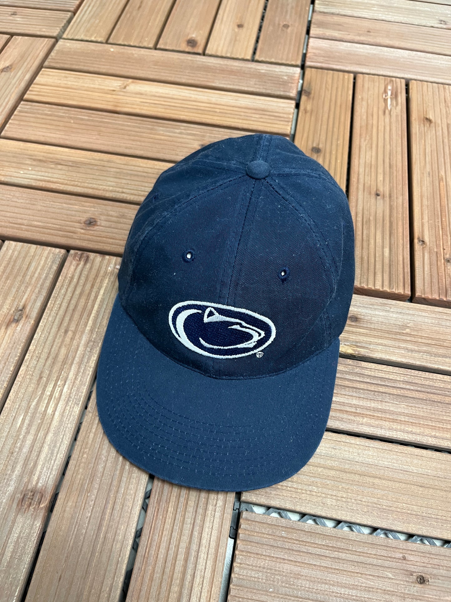 Penn State Nittany Lions Graphic Hat | Strap Back | Vintage 1990s Sports Specialties College Blue Cap |