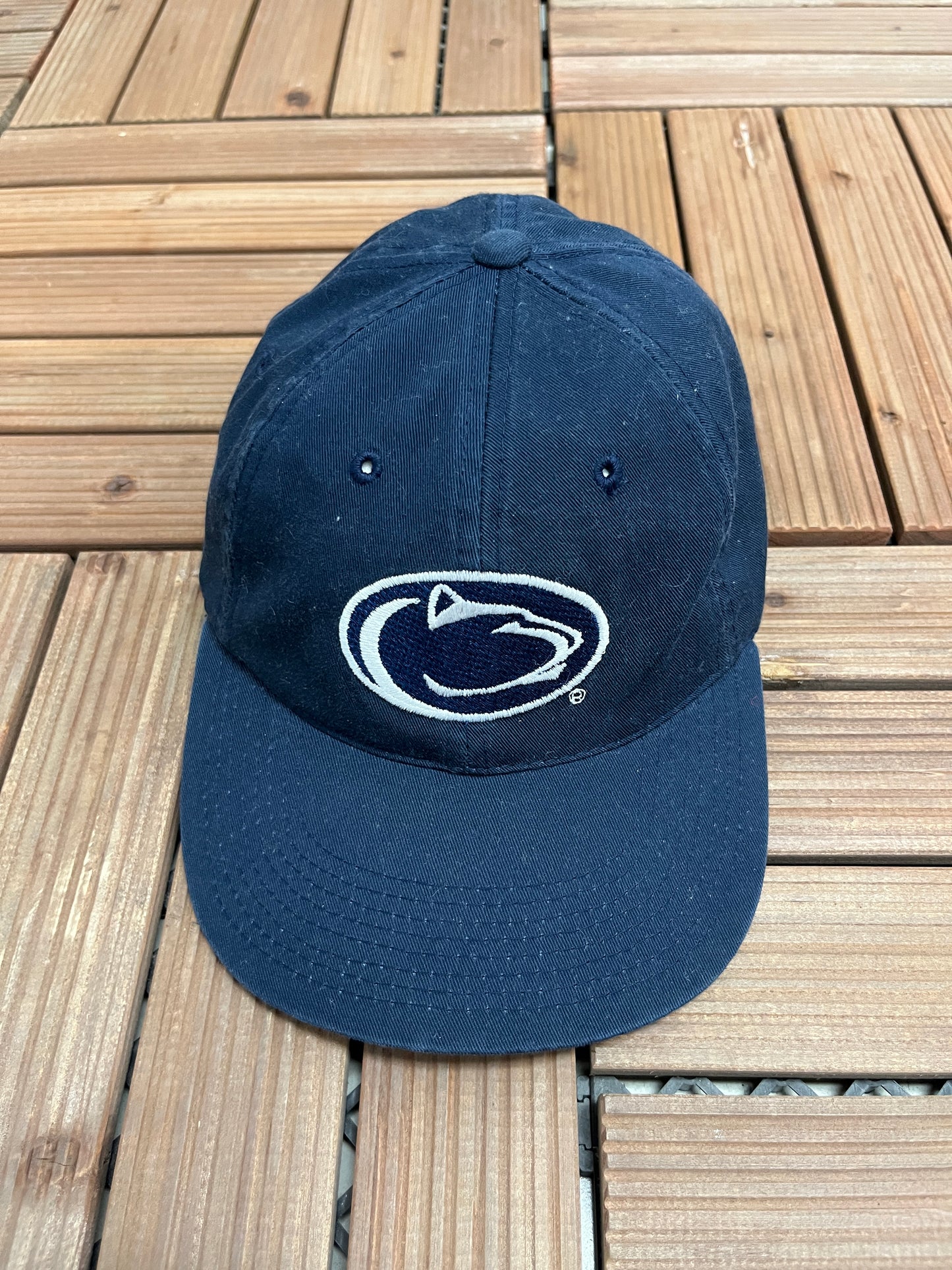 Penn State Nittany Lions Graphic Hat | Strap Back | Vintage 1990s Sports Specialties College Blue Cap |