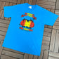 Montana Blaze Busters No Fear Graphic Tee | Size Medium | Vintage 1990s Firefighter Blue Single Stitch T-Shirt |