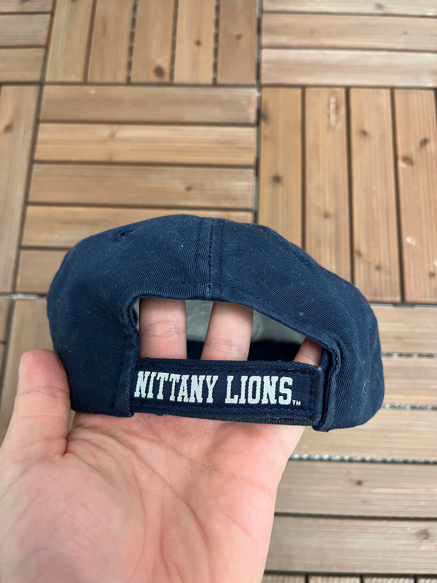 Penn State Nittany Lions Graphic Hat | Strap Back | Vintage 1990s Sports Specialties College Blue Cap |