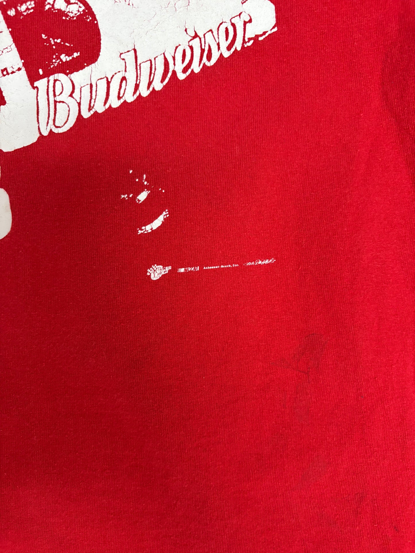 Dale Earnhardt Jr. Budweiser NASCAR Graphic Tee | Size XX-Large | Vintage 2000s NASCAR Racing Red T-Shirt |