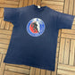 Hockey Hall of Fame Graphic Tee | Size X-Large | Vintage 1990s NHL Hockey Blue T-Shirt |