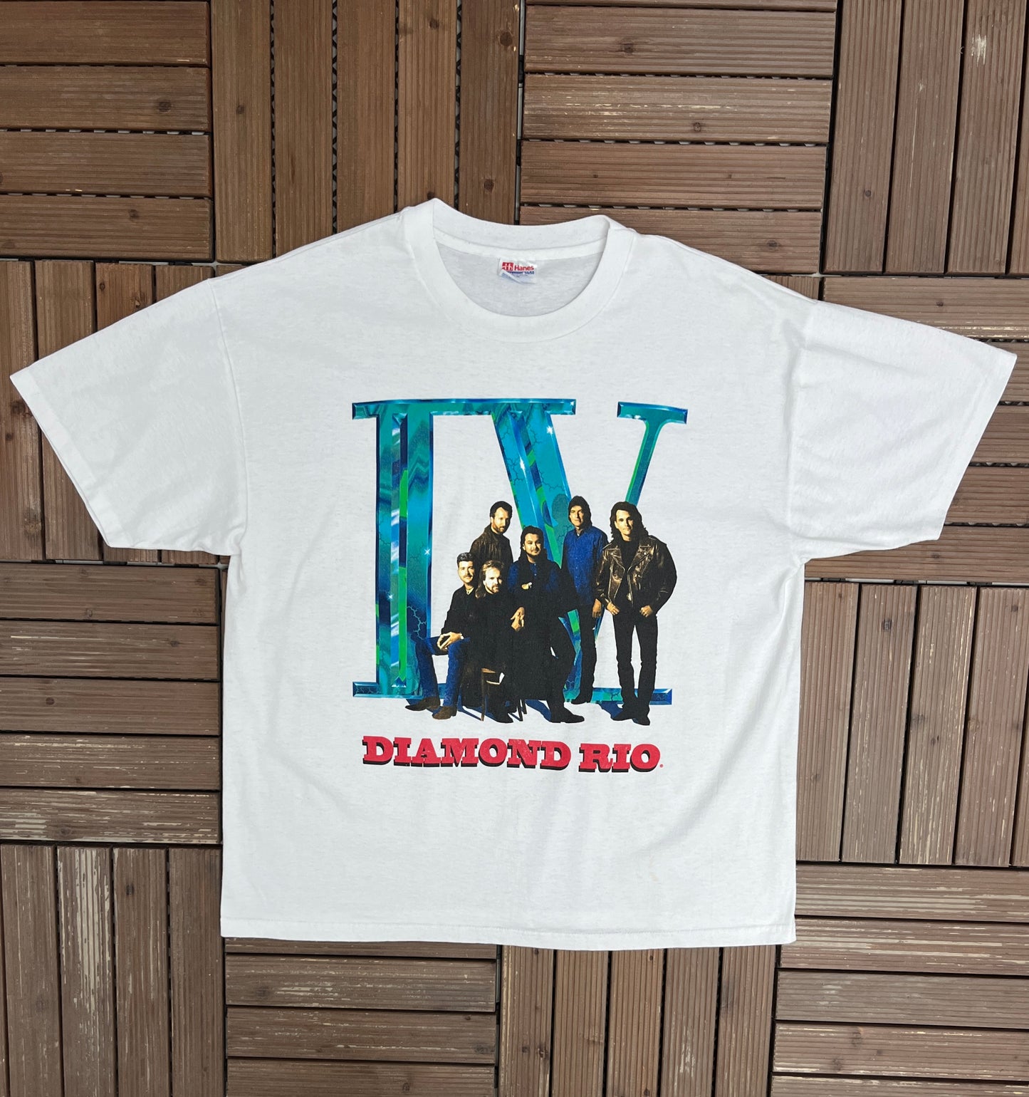 Diamond Rio IV Graphic Tee | Size X-Large | Vintage 1990s Country Music White T-Shirt |