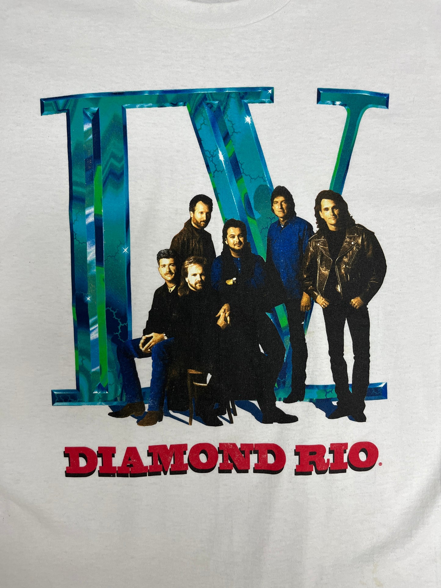 Diamond Rio IV Graphic Tee | Size X-Large | Vintage 1990s Country Music White T-Shirt |