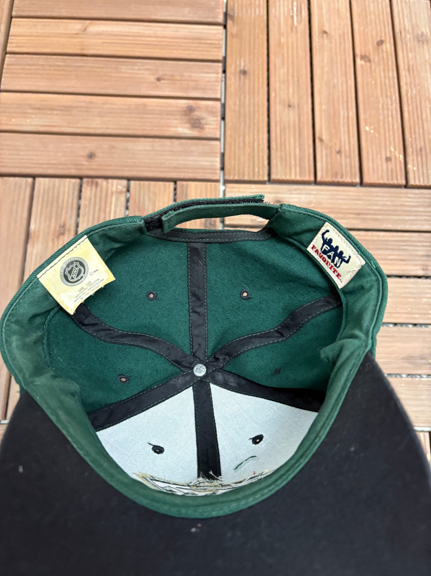 Minnesota Wild Embroidered Graphic Hat | Strap Back | Vintage 2000s NHL Hockey Green Cap |