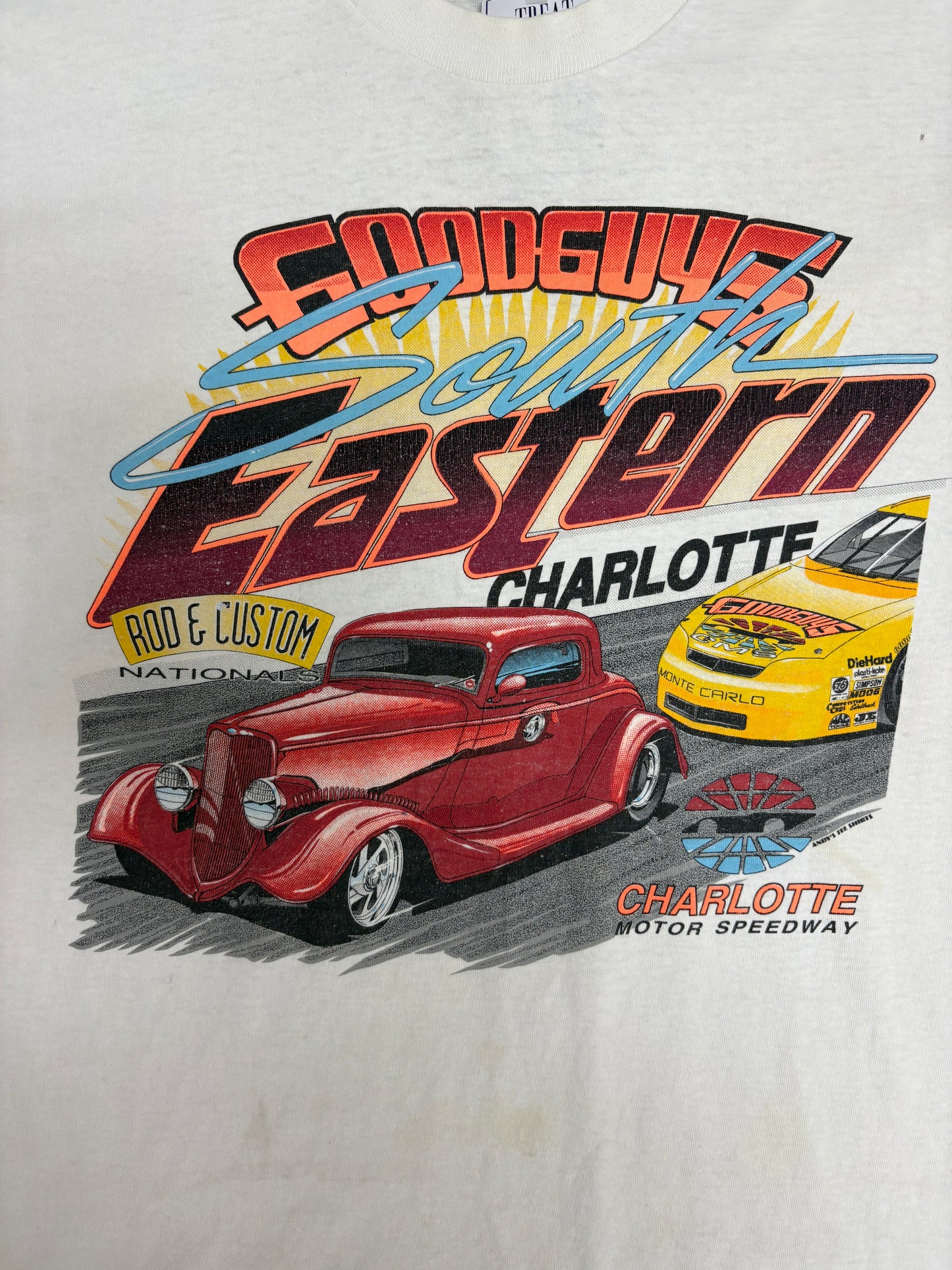 Goodguys South Eastern Rod & Custom Nationals Graphic Tee | Size X-Large | Vintage 1990s White Car Show T-Shirt |