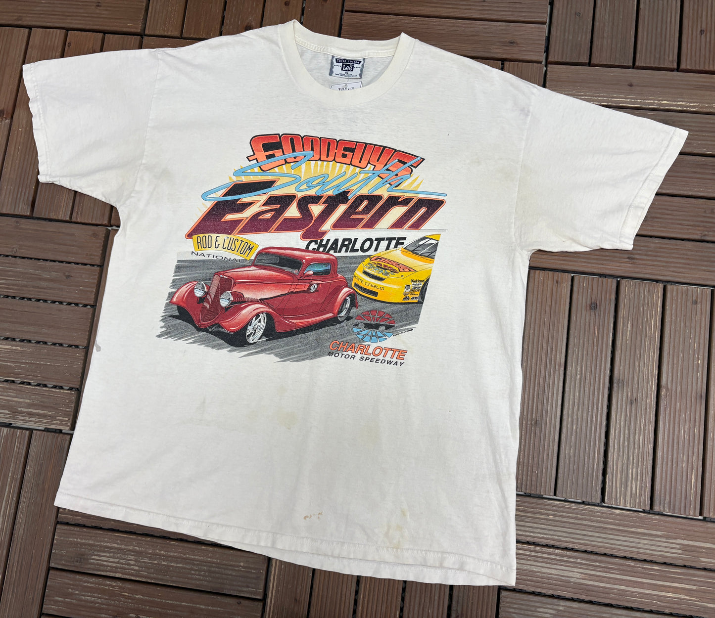 Goodguys South Eastern Rod & Custom Nationals Graphic Tee | Size X-Large | Vintage 1990s White Car Show T-Shirt |