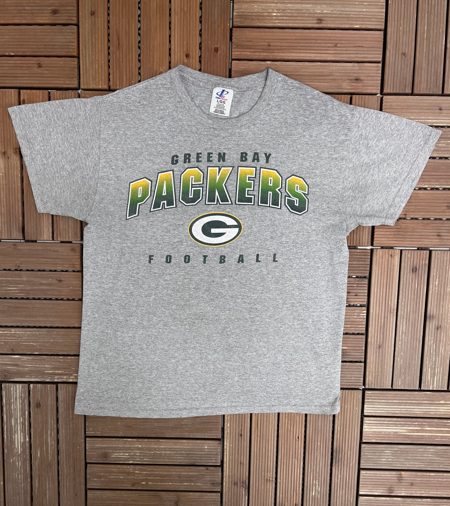 Green Bay Packers Football Graphic Tee | Size Large | Vintage 1990s NFL Football Grey T-Shirt |