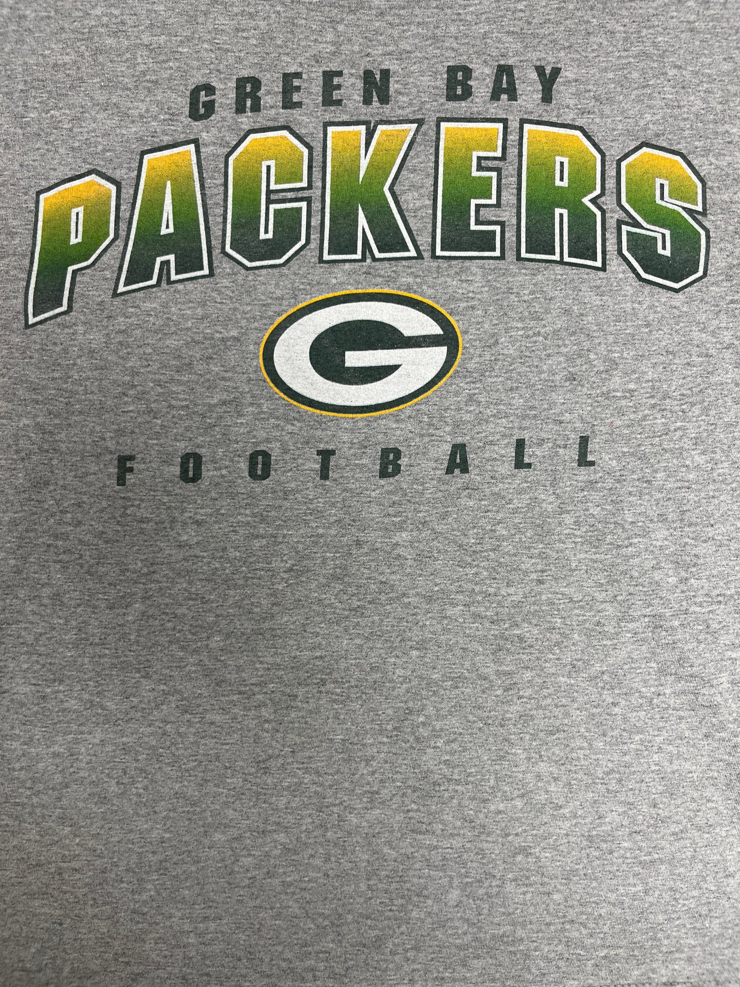 Green Bay Packers Football Graphic Tee | Size Large | Vintage 1990s NFL Football Grey T-Shirt |