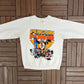 Pittsburgh Penguins Penguin Power Graphic Crewneck | Size Large | Vintage 1980s NHL Hockey White Sweater |