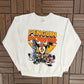 Pittsburgh Penguins Penguin Power Graphic Crewneck | Size Large | Vintage 1980s NHL Hockey White Sweater |