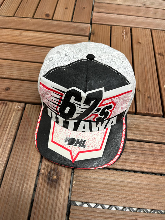 Ottawa 67's Graphic Hat | Snap Back | Vintage 1990s OHL Hockey White Cap |