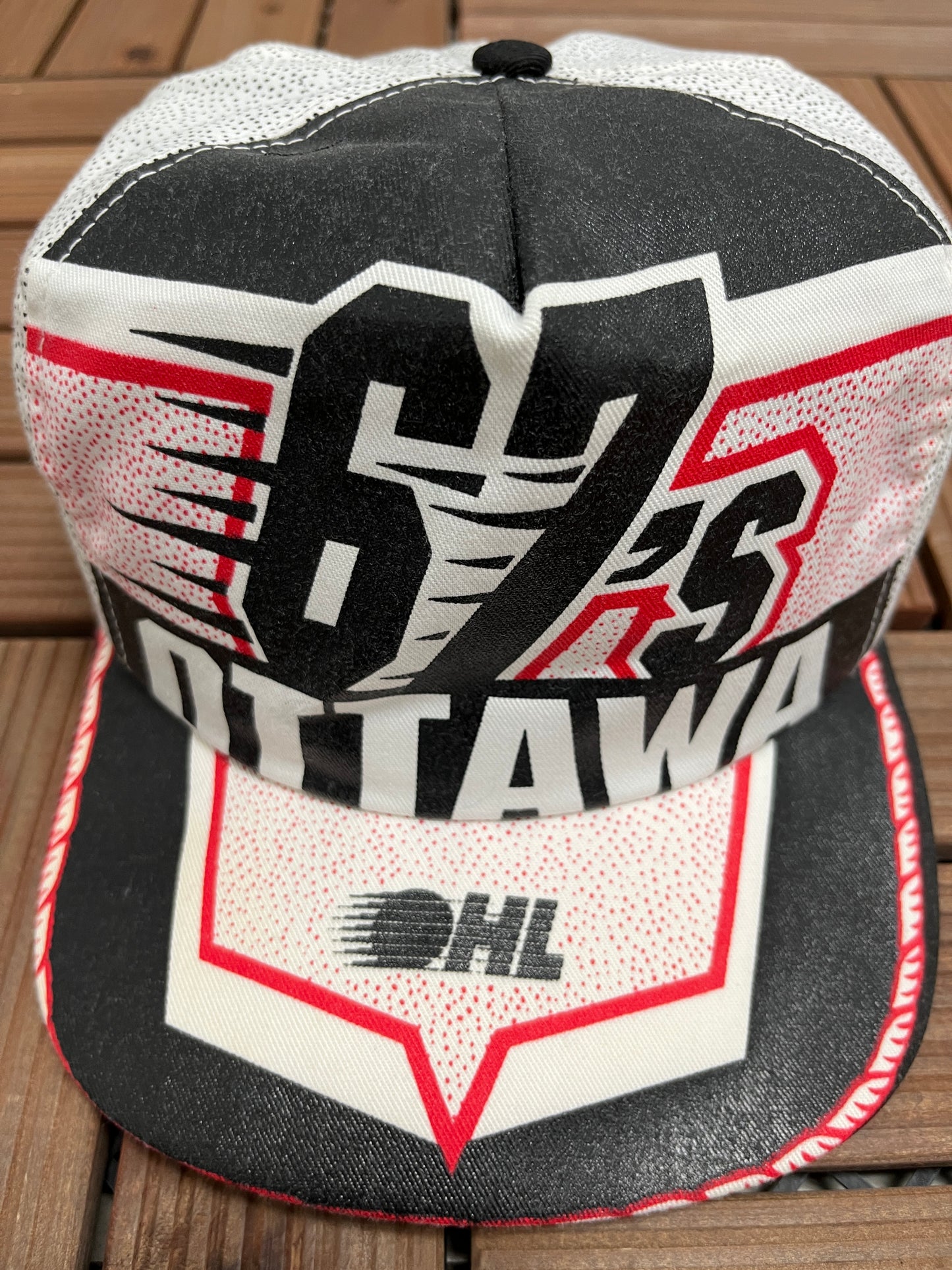 Ottawa 67's Graphic Hat | Snap Back | Vintage 1990s OHL Hockey White Cap |