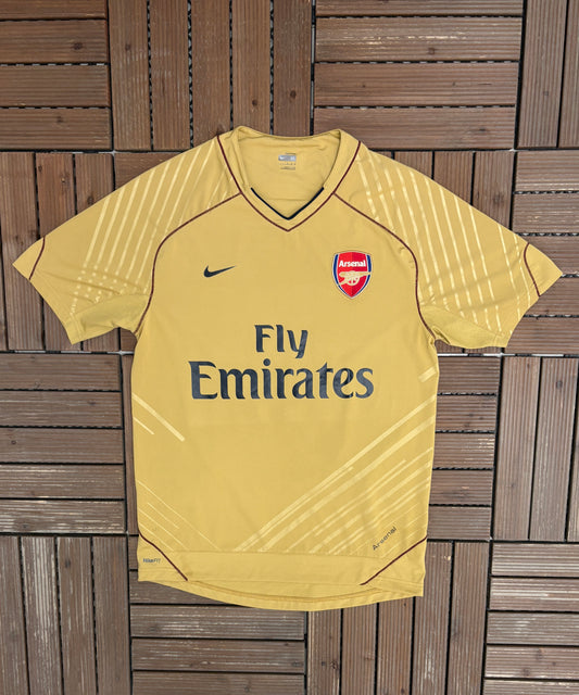 Arsenal Theo Walcott 2007-2008 Training Kit | Size Medium | Vintage 2000s EPL Soccer Gold Jersey |