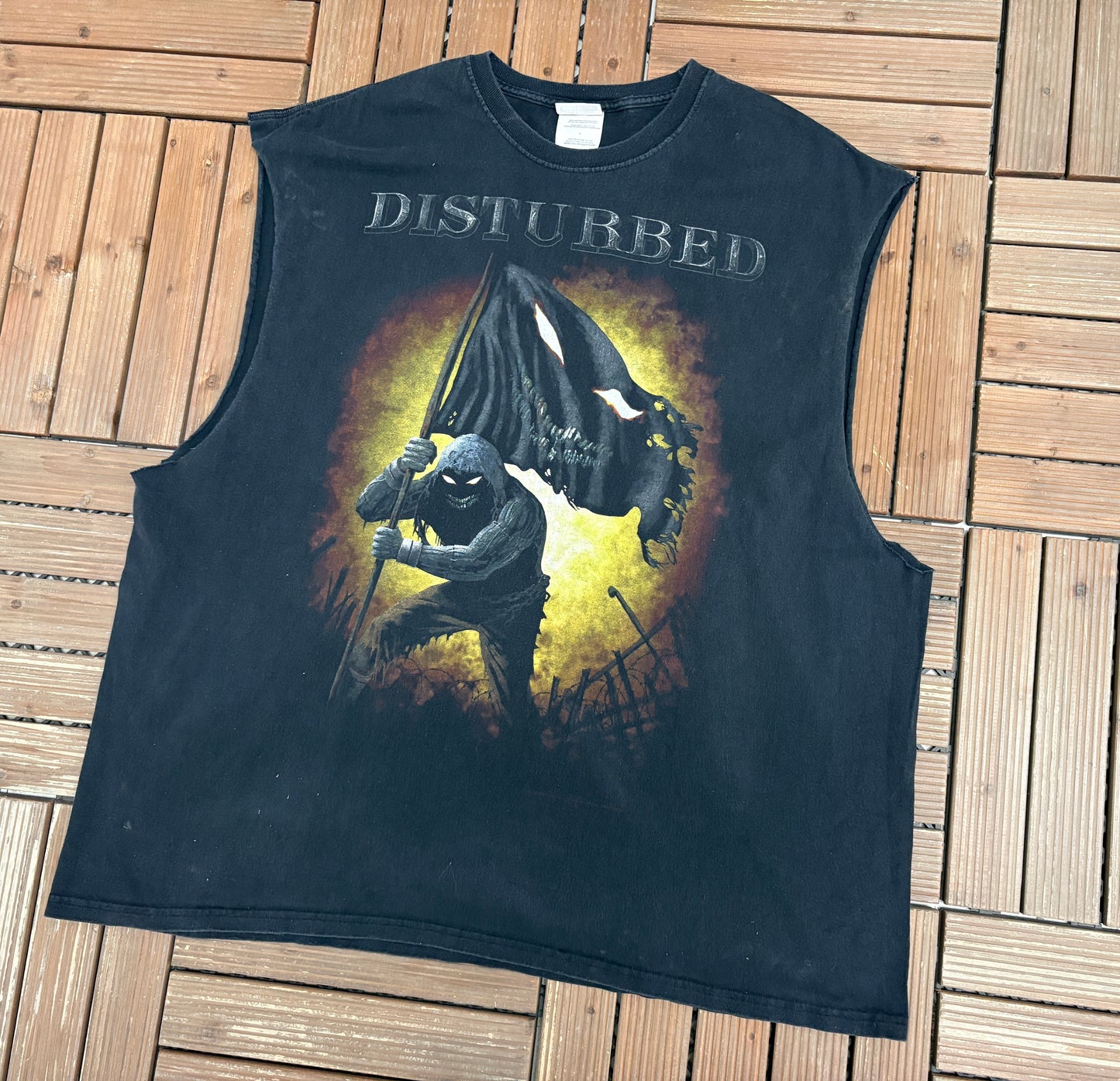 Disturbed Asylum Tour Graphic Tee | Size XXX-Large | Vintage 2000s Heavy Metal Band Music Black T-Shirt |