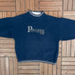 Pebble Beach Golf Links Embroidered Graphic Crewneck | Size Large | Vintage 2000s Promotional Blue Sweater |