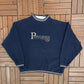 Pebble Beach Golf Links Embroidered Graphic Crewneck | Size Large | Vintage 2000s Promotional Blue Sweater |