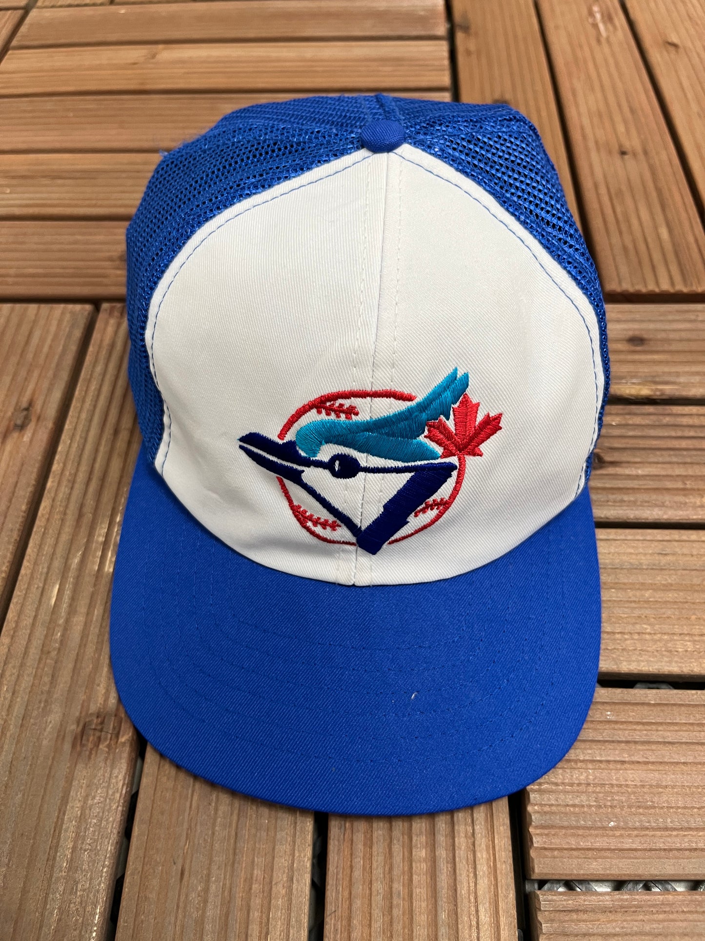 Toronto Blue Jays Embroidered Hat | Snap Back | Vintage 1990s MLB Baseball White Cap |