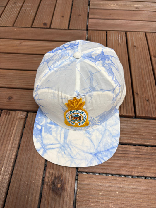 London Police Association Graphic Hat | Snap Back | Vintage 1990s Promotional White Cap |