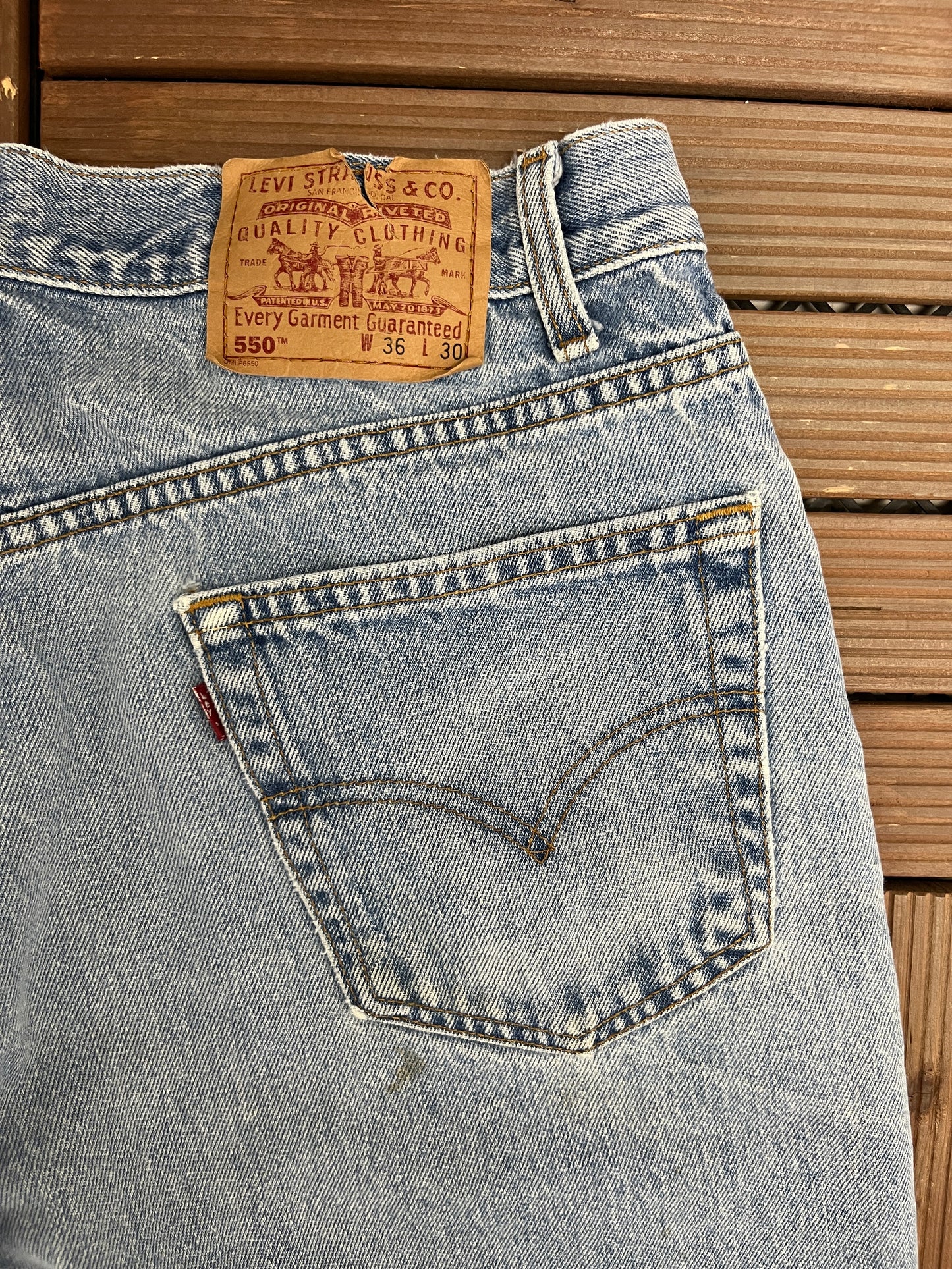 Levi Strauss & Co 550 Denim Jeans | Size 36 x 30 | Vintage 1990s Levi's Light Blue Jeans |