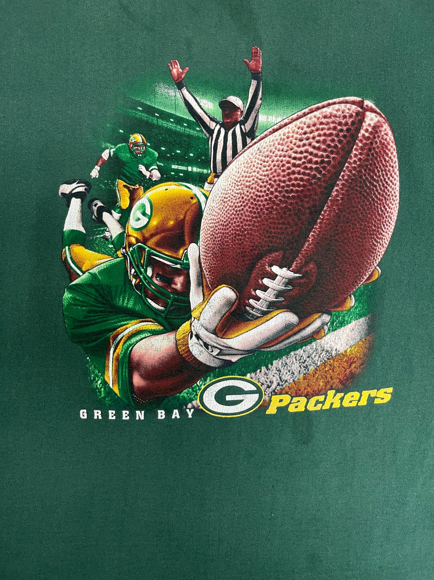 Green Bay Packers Graphic Tee | Size XX-Large | Vintage 1990s NFL Football Green T-Shirt |