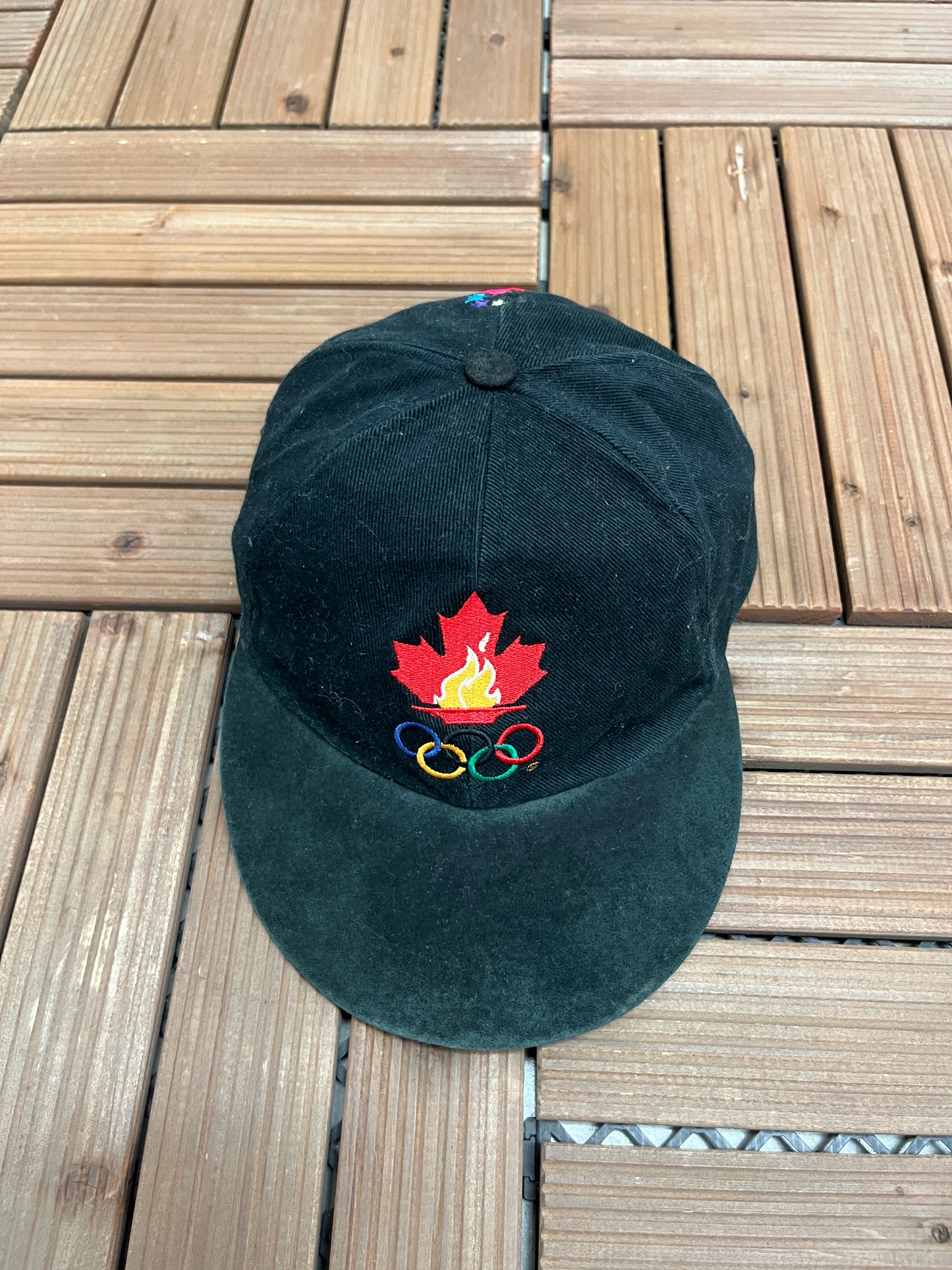 Team Canada Atlanta 1996 Olympics Hat | Metal Clasp | Vintage 1990s Black Cap |