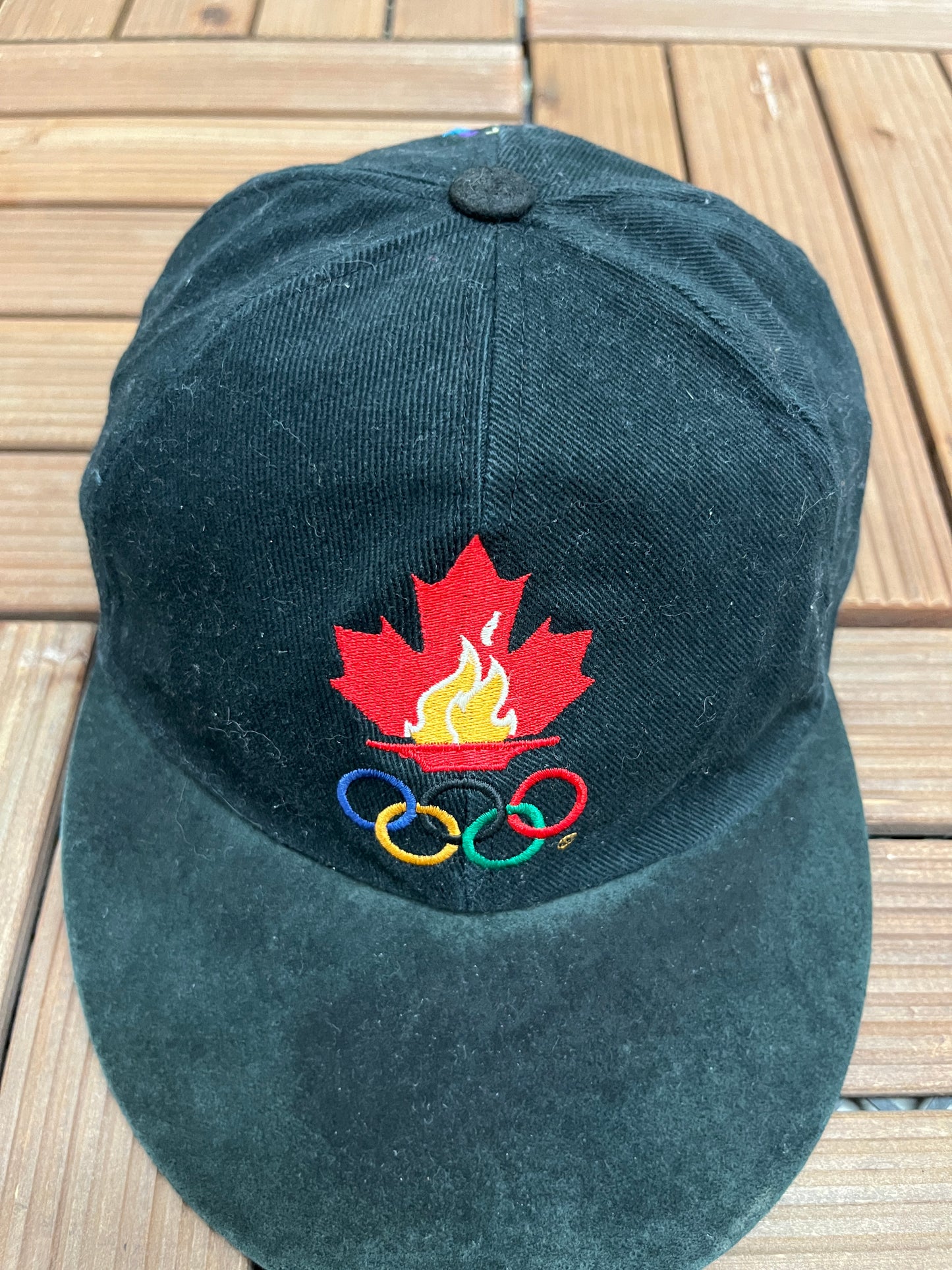 Team Canada Atlanta 1996 Olympics Hat | Metal Clasp | Vintage 1990s Black Cap |