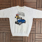 Car Drive Inn Graphic Crewneck | Size Medium | Vintage 2000s Promotional Grey Sweater |