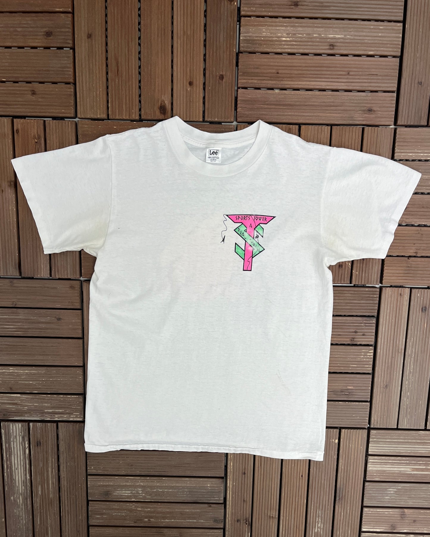 I Jumped! Bungee Jumping Graphic Tee | Size Medium | Vintage 1980s Promotional White T-Shirt |