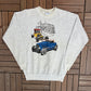 Car Drive Inn Graphic Crewneck | Size Medium | Vintage 2000s Promotional Grey Sweater |