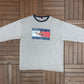 Tommy Hilfiger Jeans Skiing Graphic Tee | Size X-Large | Vintage 1990s Made in USA Grey Long Sleeve |