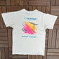 I Jumped! Bungee Jumping Graphic Tee | Size Medium | Vintage 1980s Promotional White T-Shirt |