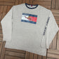 Tommy Hilfiger Jeans Skiing Graphic Tee | Size X-Large | Vintage 1990s Made in USA Grey Long Sleeve |