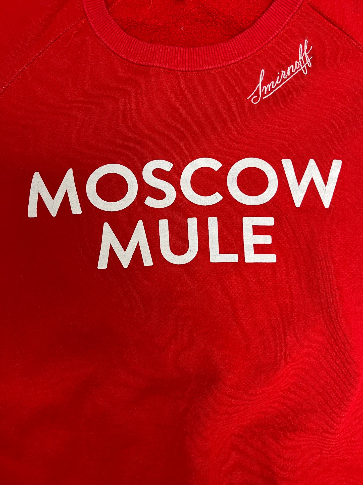 Smirnoff Moscow Mule Graphic Crewneck | Size Large | Vintage 2000s Promotional Red Sweater |