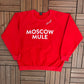 Smirnoff Moscow Mule Graphic Crewneck | Size Large | Vintage 2000s Promotional Red Sweater |