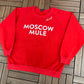 Smirnoff Moscow Mule Graphic Crewneck | Size Large | Vintage 2000s Promotional Red Sweater |