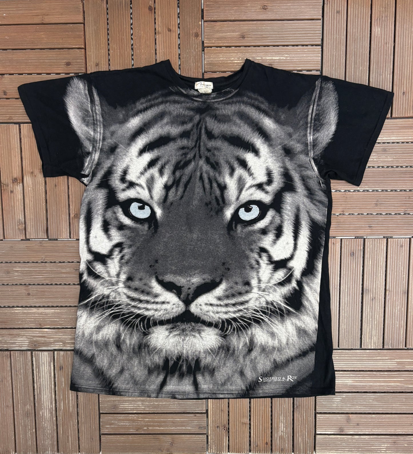 Siegfried & Roy Mirage, Las Vegas Graphic Tee | One Size Fits Most | Vintage 2000s Promotional Black T-Shirt |