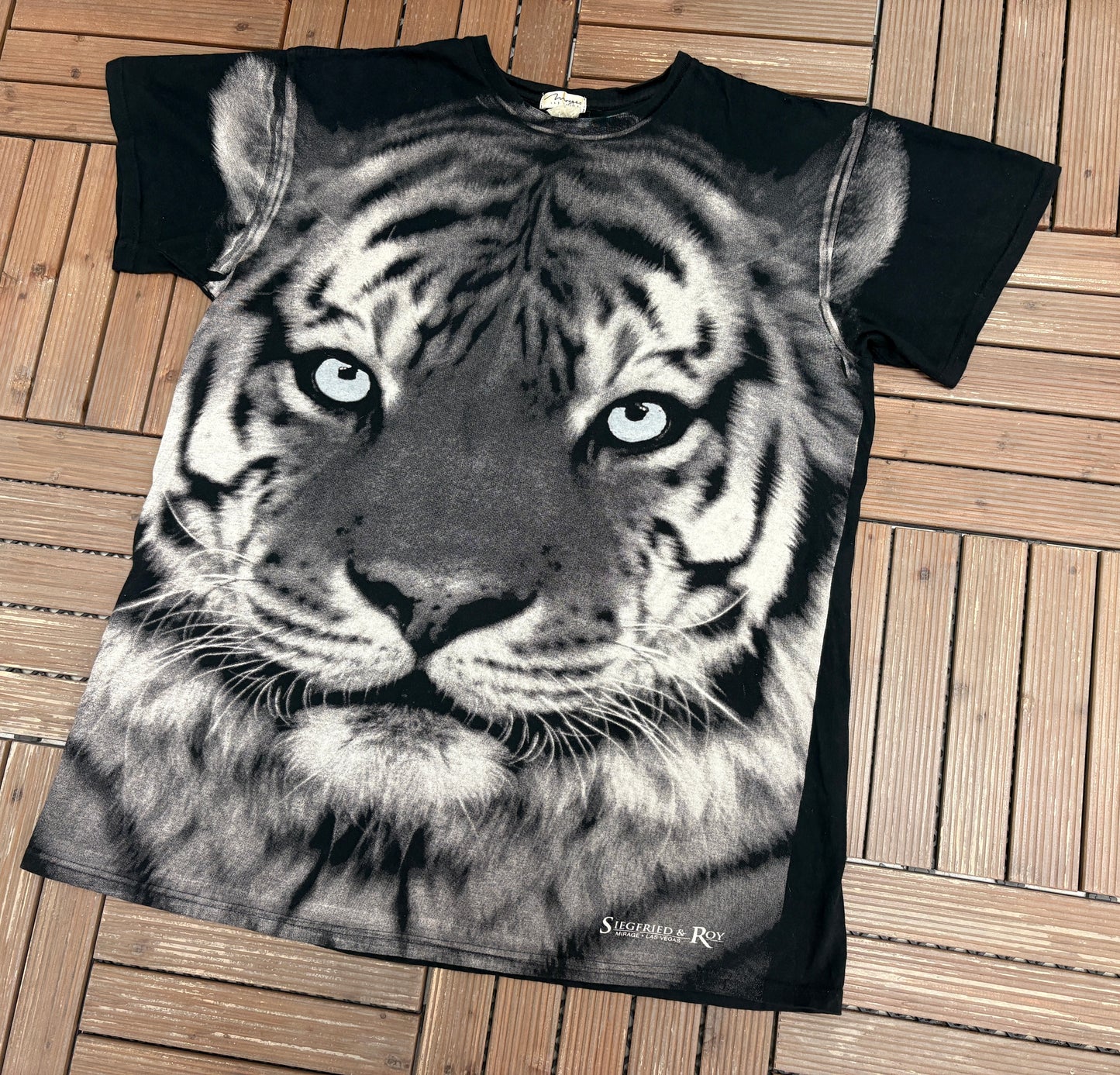 Siegfried & Roy Mirage, Las Vegas Graphic Tee | One Size Fits Most | Vintage 2000s Promotional Black T-Shirt |