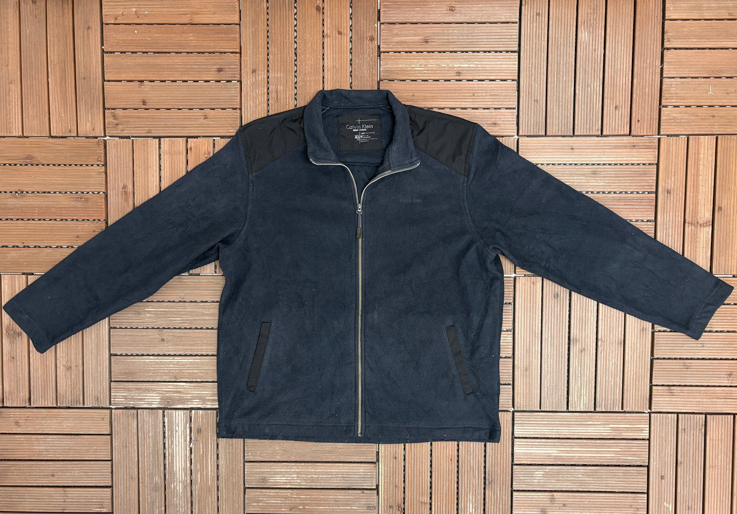 Calvin Klein Tech Fleece Sweater | Size X-Large | Branded Blue Zip Up Sweater |