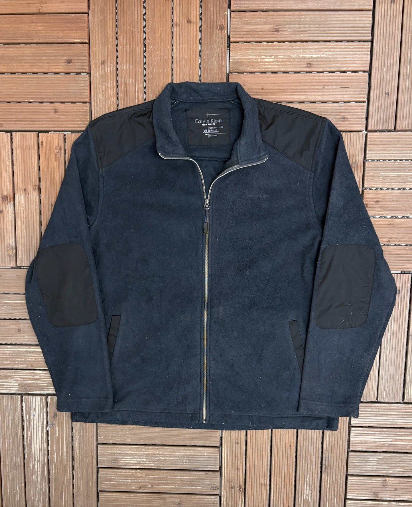 Calvin Klein Tech Fleece Sweater | Size X-Large | Branded Blue Zip Up Sweater |
