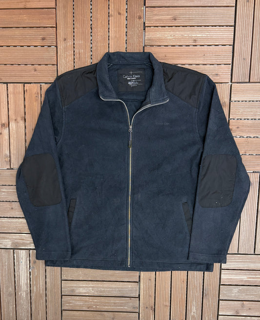 Calvin Klein Tech Fleece Sweater | Size X-Large | Branded Blue Zip Up Sweater |