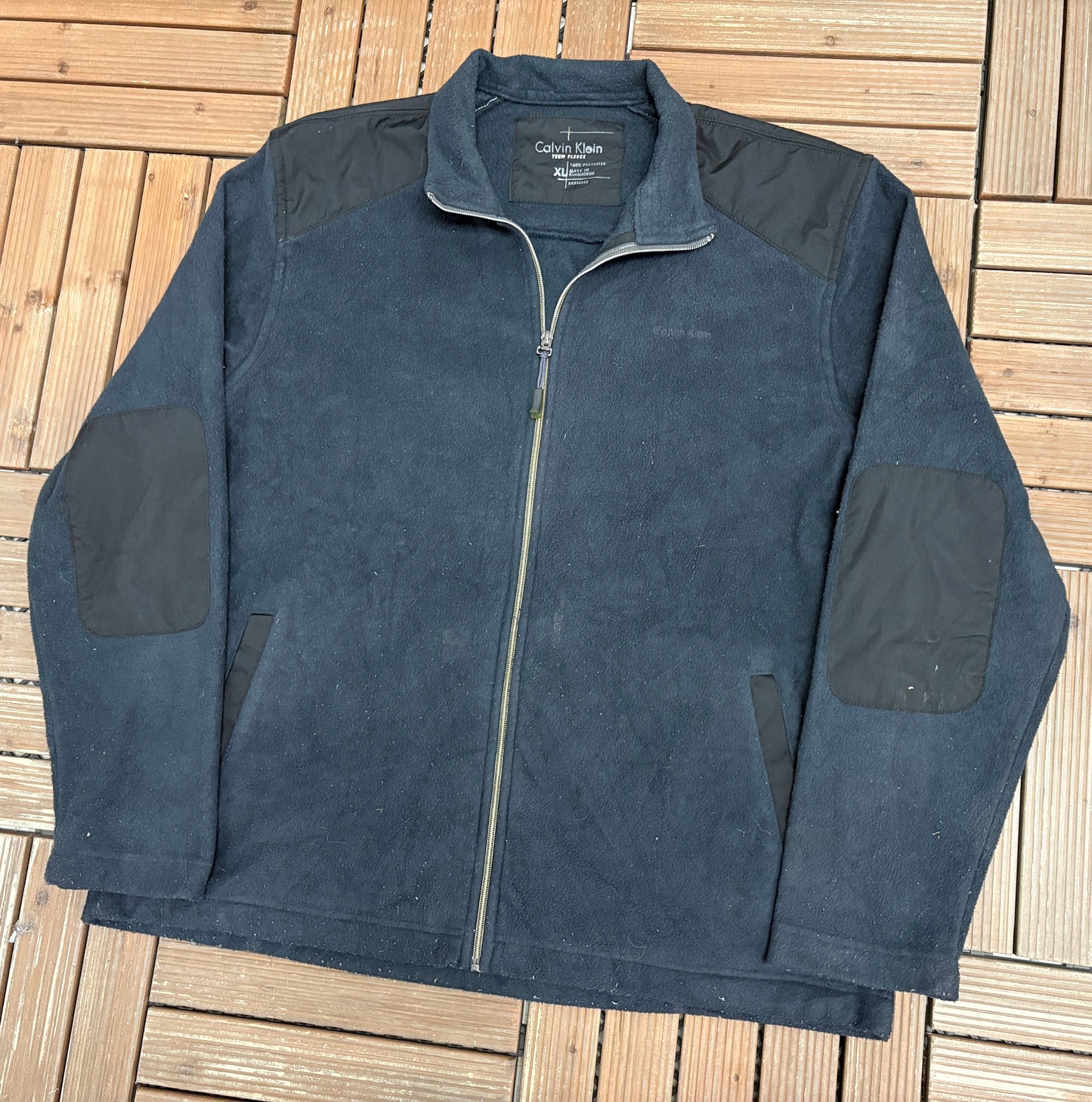 Calvin Klein Tech Fleece Sweater | Size X-Large | Branded Blue Zip Up Sweater |
