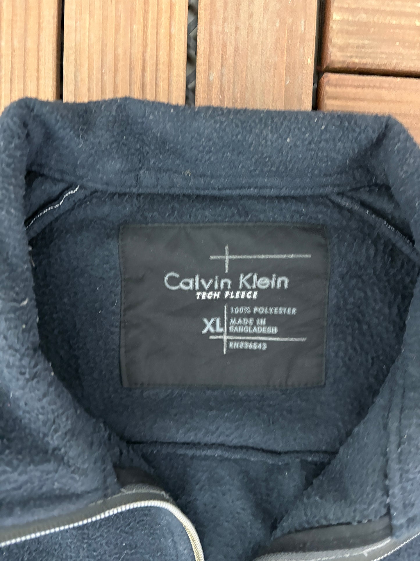 Calvin Klein Tech Fleece Sweater | Size X-Large | Branded Blue Zip Up Sweater |