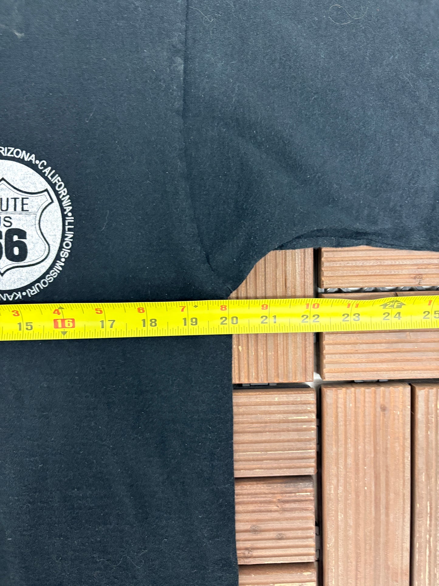 Route 66 Main Street Of America Graphic Tee | Size Large | Vintage 1990s Black Tourist T-Shirt |